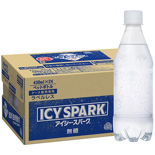 コカ・コーラ　ICY　SPARK　from　カナダドライ　ラベルレス　430ml　ペットボトル　1ケース（24本）（ご注文単位1ケース）【直送品】