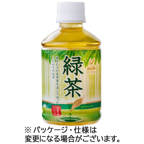 富永貿易　神戸居留地　緑茶　280ml　ペットボトル　1セット（144本：24本×6ケース）（ご注文単位1セット）【直送品】