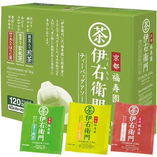 宇治の露製茶　伊右衛門　3種アソートティーバッグ　1セット（240バッグ：120バッグ×2箱）（ご注文単位1セット）【直送品】