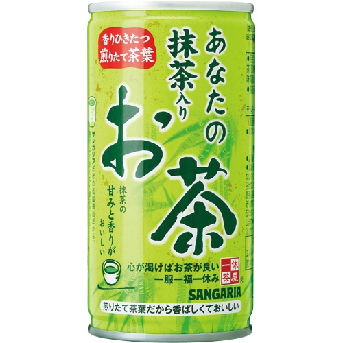 サンガリア　あなたの抹茶入りお茶　190g　缶　1セット（90本：30本×3ケース）（ご注文単位1セット）【直送品】