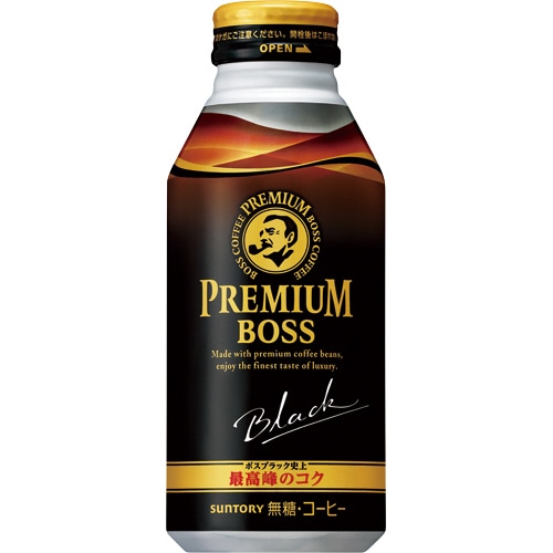 サントリー　プレミアムボス　ブラック　390g　ボトル缶　1ケース（24本）（ご注文単位1ケース）【直送品】