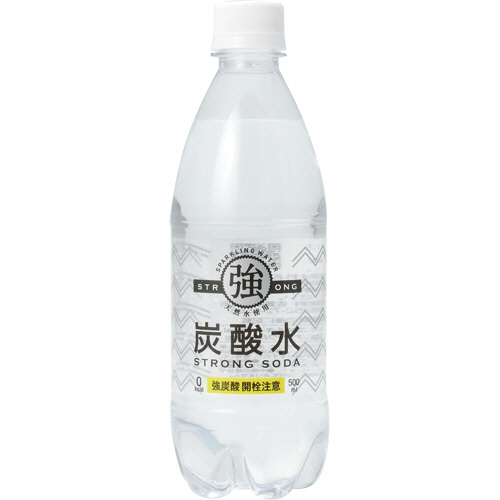 友桝飲料 強炭酸水 500ml ペットボトル 1セット(72本:24本×3ケース)(ご注文単位1セット)【直送品】