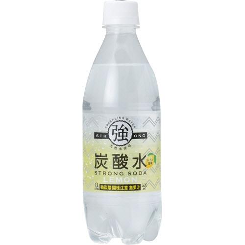 友桝飲料 強炭酸水レモン 500ml ペットボトル 1セット(72本:24本×3ケース)(ご注文単位1セット)【直送品】