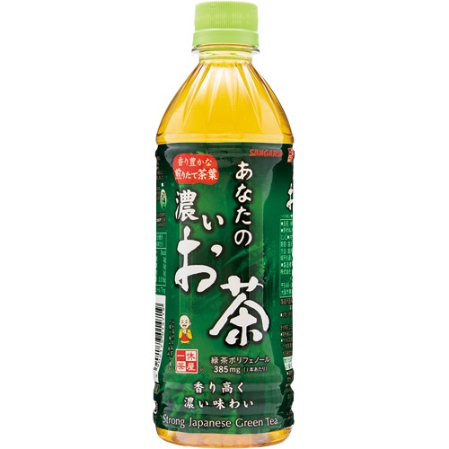 サンガリア　あなたの濃いお茶　500ml　ペットボトル　1セット（72本：24本×3ケース）（ご注文単位1セット）【直送品】