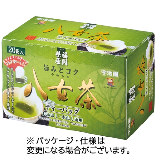 宇治園 福岡県産 八女茶ティーバッグ 20バッグ/パック※軽（ご注文単位1パック）【直送品】