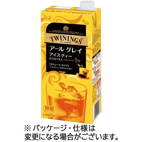 片岡物産 トワイニング リキッド アールグレイ アイスティー 無糖 1L 紙パック(口栓付) 1セット(12本:6本×2ケース)/セット※軽（ご注文単位1セット）【直送品】