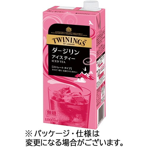 片岡物産 トワイニング リキッド ダージリン アイスティー 無糖 1L 紙パック(口栓付) 1セット(12本:6本×2ケース)/セット※軽（ご注文単位1セット）【直送品】