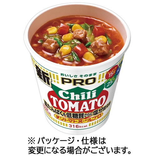 日清食品 カップヌードルPRO 高たんぱく&低糖質さらに塩分控えめ チリトマトヌードル 80g 1ケース(12食) ※軽（ご注文単位1ケース）【直送品】