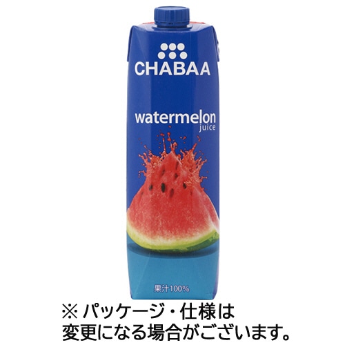 ハルナプロデュース CHABAA 100%ジュース ウォーターメロン 1L 紙パック 1ケース(12本) ※軽（ご注文単位1ケース）【直送品】