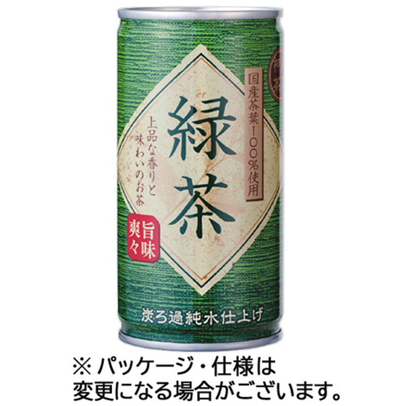 富永貿易 神戸茶房 緑茶 185g 缶 30本/ケース※軽（ご注文単位1ケース）【直送品】