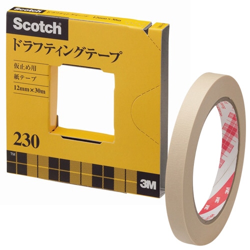 3M スコッチ ドラフティングテープ 230 大巻 12mm×30m 230-3-12 1巻(ご注文単位1巻)【直送品】