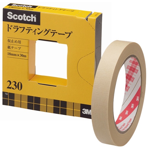 3M スコッチ ドラフティングテープ 230 大巻 18mm×30m 230-3-18 1巻（ご注文単位1巻）【直送品】