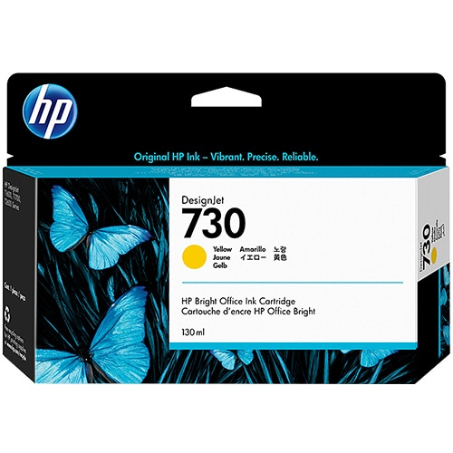 HP HP730 インクカートリッジ イエロー 130ml P2V64A 1個（ご注文単位1個）【直送品】