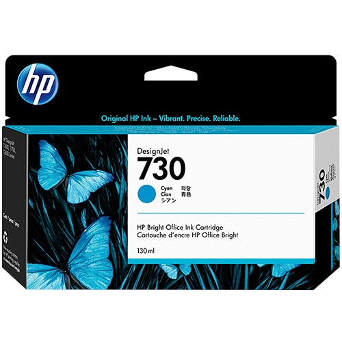HP HP730 インクカートリッジ シアン 130ml P2V62A 1個（ご注文単位1個）【直送品】