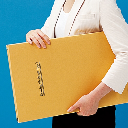TANOSEE 図面ファイル(クラフトタイプ) A1 3つ折 背幅40mm 5冊/セット(ご注文単位1セット)【直送品】