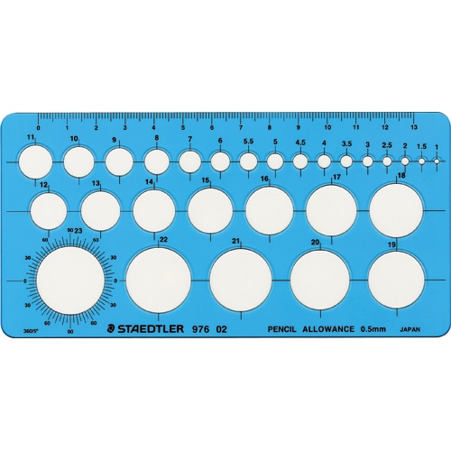 ステッドラー テンプレート 円定規 小 エッジ付 976 02 1枚（ご注文単位1枚）【直送品】