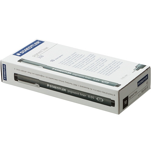 ステッドラー ピグメントライナー 0.05mm 黒 308 005-9 10本/セット(ご注文単位1セット)【直送品】