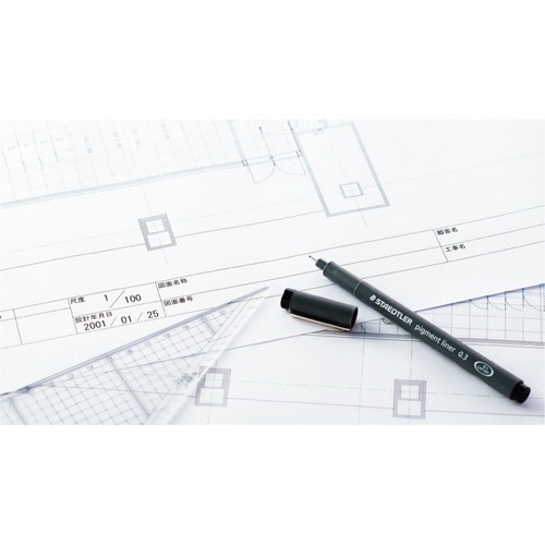 ステッドラー ピグメントライナー 0.05mm 黒 308 005-9 10本/セット(ご注文単位1セット)【直送品】