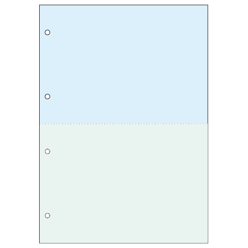 TANOSEE マルチプリンタ帳票 A4 浅葱・緑 2面4穴 500枚/箱(ご注文単位1箱)【直送品】