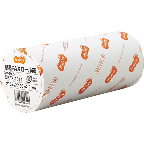 TANOSEE 感熱FAXロール紙 A4 幅210mm×長さ100m 芯内径1インチ 表発色 1本（ご注文単位1本）【直送品】