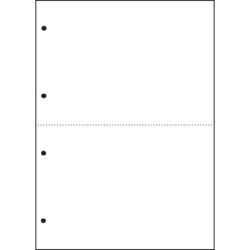 TANOSEE 汎用マルチタイププリンタ帳票 白紙 A4 2分割 4穴 500枚 5冊/箱（ご注文単位1箱）【直送品】