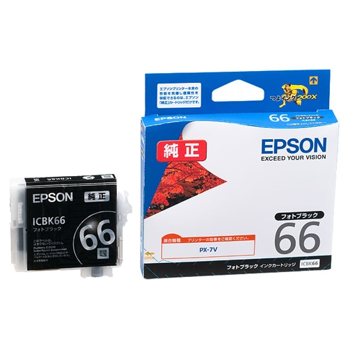 エプソン インクカートリッジ フォトブラック ICBK66 1個（ご注文単位1個）【直送品】