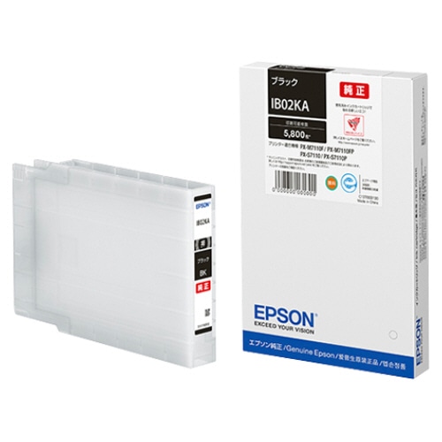 エプソン インクカートリッジ ブラック IB02KA 1個（ご注文単位1個）【直送品】