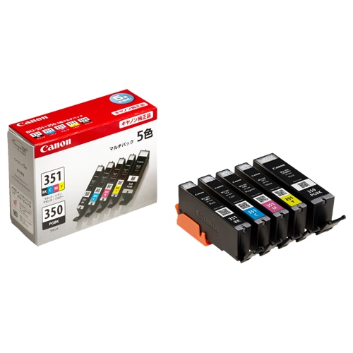 キヤノン インクタンク BCI-351＋350/5MP 5色マルチパック 標準 6552B003 1箱（ご注文単位1箱）【直送品】
