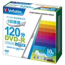 バーベイタム 録画用DVD-R 120分 1-16倍速 ホワイトワイドプリンタブル 5mmスリムケース VHR12JP10V1 10枚/袋（ご注文単位1袋）【直送品】