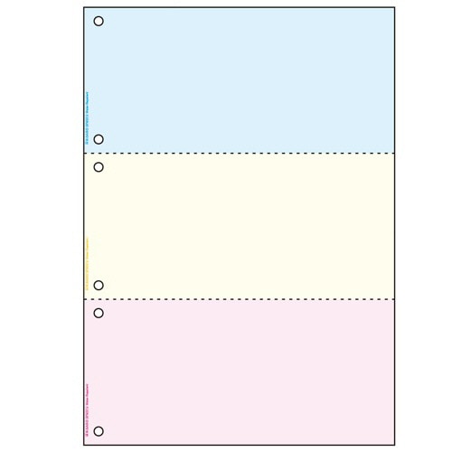 ヒサゴ マルチプリンタ帳票 撥水紙 A4 カラー 3面 6穴 BPW2013 50枚/冊（ご注文単位1冊）【直送品】