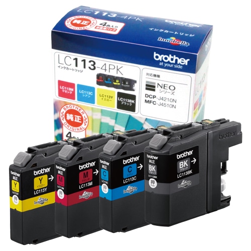 ブラザー インクカートリッジ お徳用 4色 LC113-4PK 各色1個 1箱（ご注文単位1箱）【直送品】