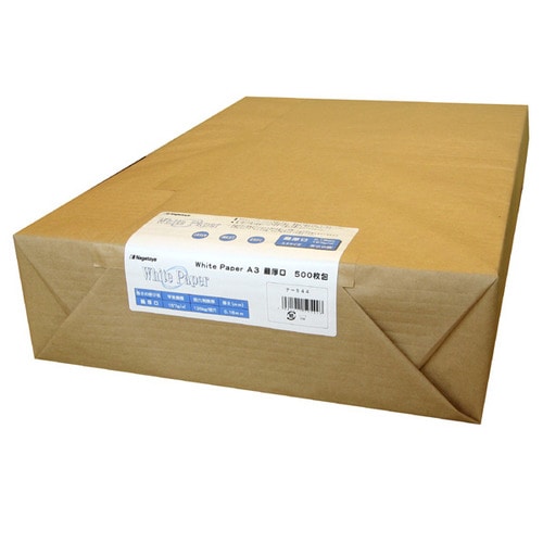 長門屋商店 ホワイトペーパー A3 最厚口 135kg ナ-544 500枚/冊（ご注文単位1冊）【直送品】