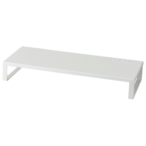 COM STYLING コンセント付モニターラック 幅560×高さ85mm ホワイト MR-01WH 1台（ご注文単位1台）【直送品】