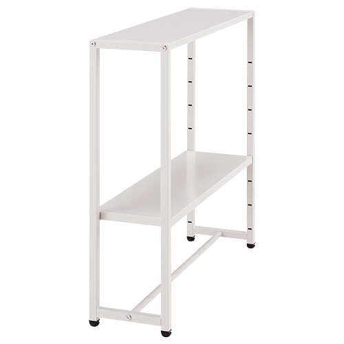 TANOSEE サイドデスクワゴン オプション棚取付仕様 幅200mm ライトグレー 1台(ご注文単位1台)【直送品】