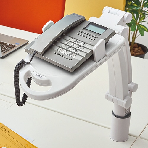 TANOSEE テレホンスタンドフレックス ホワイト 1台(ご注文単位1台)【直送品】