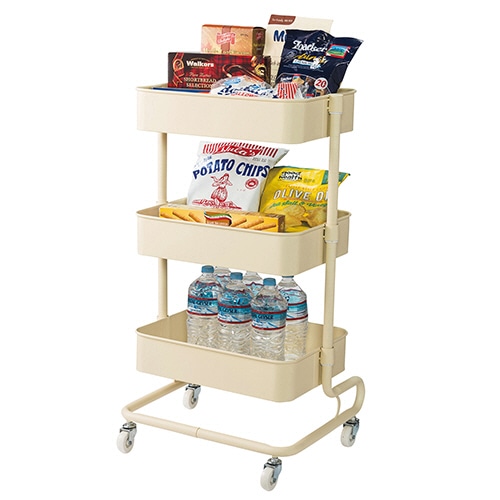 YAMAZEN バスケットトローリー 幅460×奥行380×高さ810mm ダークブラウン LBT-3(DBR) 1台(ご注文単位1台)【直送品】