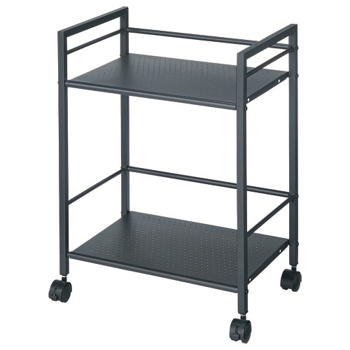 YAMAZEN パンチングワゴン 2段 ブラック LSDT-2(BK) 1台（ご注文単位1台）【直送品】