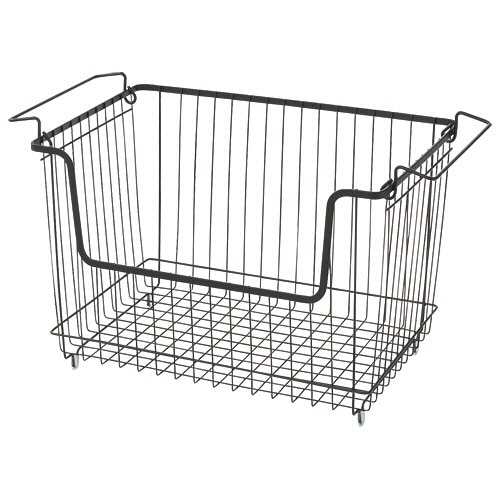YAMAZEN ワイヤーバスケット L ブラック DWB-L(BK) 4個/セット（ご注文単位1セット）【直送品】