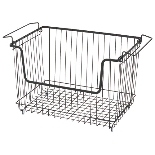 YAMAZEN ワイヤーバスケット L ブラック DWB-L(BK) 1個（ご注文単位1個）【直送品】