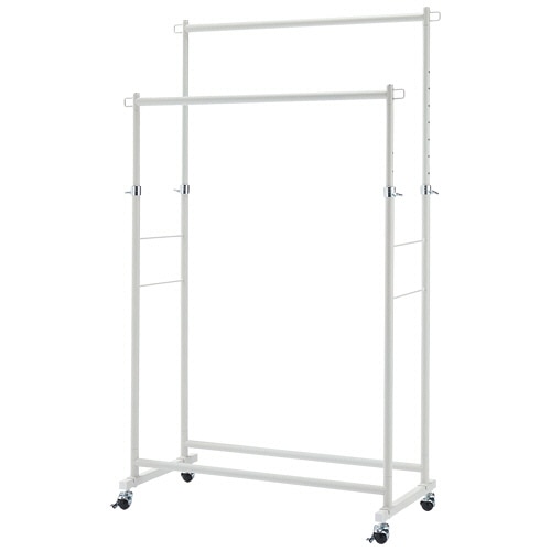 YAMAZEN 頑丈ハンガー ダブル スモークホワイト DDSH-W(SMW) 1台（ご注文単位1台）【直送品】