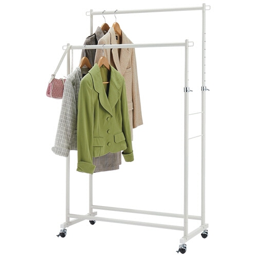 YAMAZEN 頑丈ハンガー ダブル スモークホワイト DDSH-W(SMW) 1台(ご注文単位1台)【直送品】