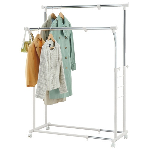 YAMAZEN 伸縮ハンガー ダブル YBH-WCS(OW) 1台(ご注文単位1台)【直送品】