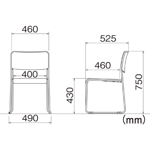 アイリスチトセ スタッキングチェア パッド座タイプ グリーン ASL-110PV 1脚(ご注文単位1脚)【直送品】