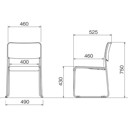 アイリスチトセ スタッキングチェア パッド座タイプ ブルー ASL-110PV-BL 1脚(ご注文単位1脚)【直送品】