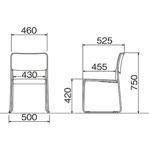 アイリスチトセ スタッキングチェア 樹脂座タイプ ブルー ASL-110PP-BL 1脚(ご注文単位1脚)【直送品】