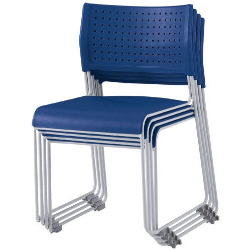 アイリスチトセ スタッキングチェア 樹脂座タイプ ブルー ASL-110PP-BL 1脚(ご注文単位1脚)【直送品】