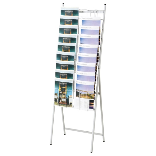 イワサキ パンフレットスタンド 2列10段 A4サイズ TZR-PSN220LG 1台（ご注文単位1台）【直送品】