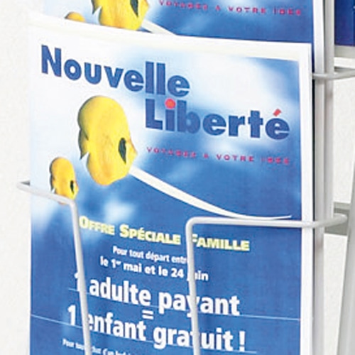 イワサキ パンフレットスタンド 3列10段 A4サイズ TZR-PSN230LG 1台(ご注文単位1台)【直送品】