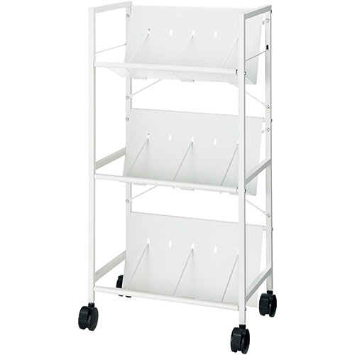 ガイアエデュケーション 高耐荷重ファイルワゴン 3段 ホワイト GEFC-FWW-3H 1台（ご注文単位1台）【直送品】