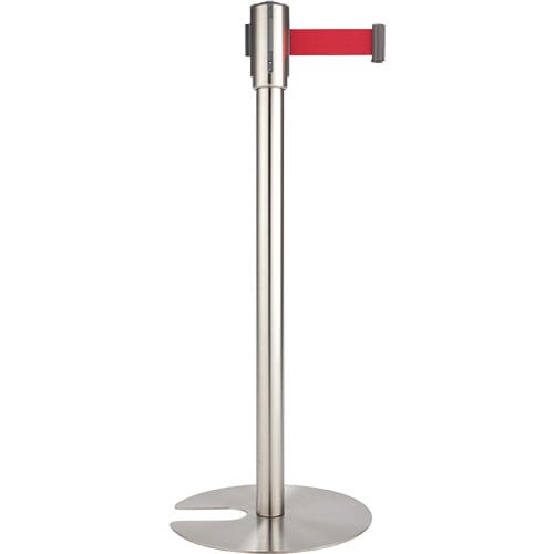 テラモト ベルトパーテーションスタンド Light ポール:シルバー ベルト:赤(ナイロン) SU-661-300-2 1台(ご注文単位1台)【直送品】